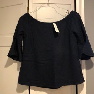 Navy never worn off the shoulder sweater top